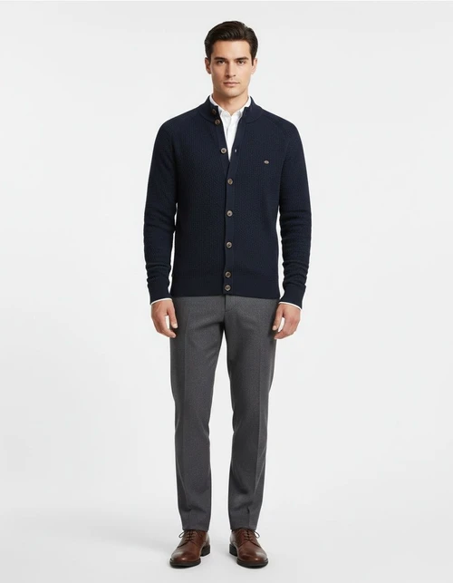 Men's Premium Autumn/Winter Knit Cardigan for Business Casual Wear