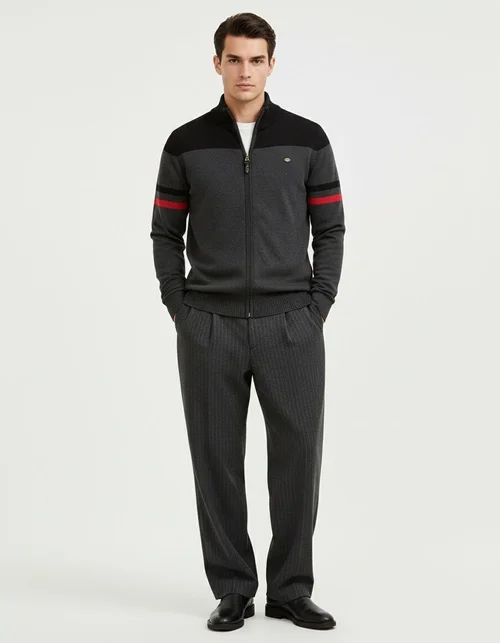 Premium Zip-Up Knitwear Design Casual Winter Men's Cardigan Sweater