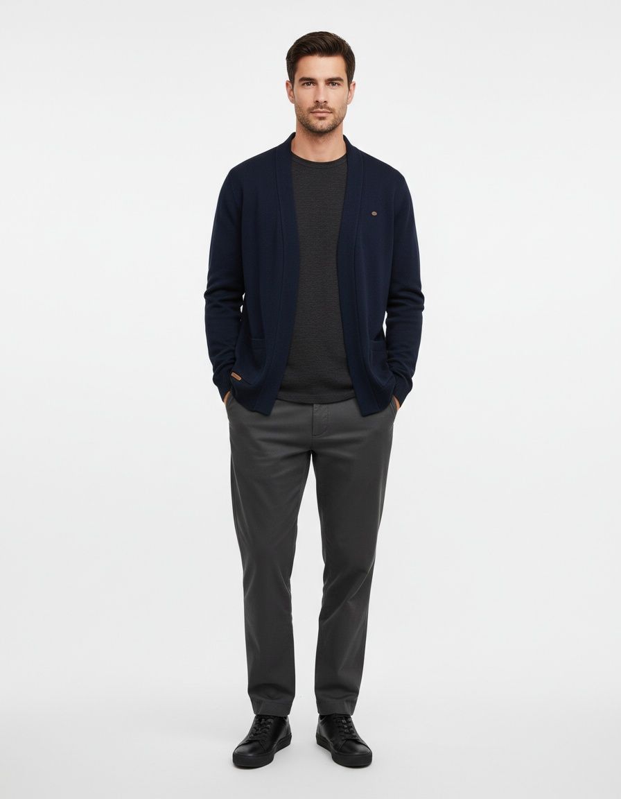 Premium Autumn and Winter Button-Down Business Casual Knit Cardigan for Men