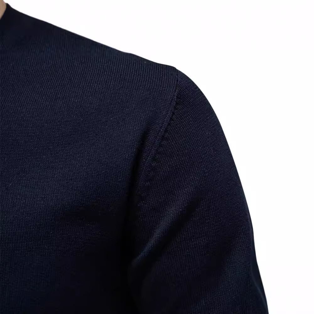 Maglione da uomo a maglia con scollo a V, tinta unita, per autunno e inverno.