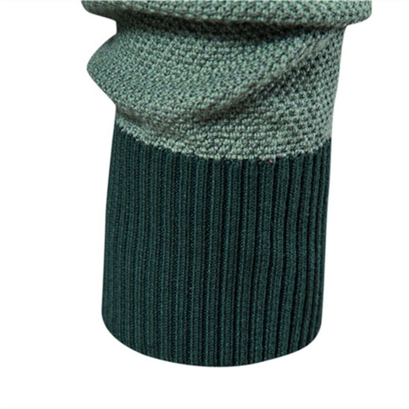 Striped Patchwork Round Neck Men's Sweater for Autumn Casual Wear