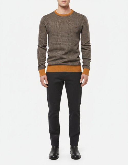 Men's High Elasticity Crew Neck Long Sleeve Pullover Base Layer Top for Autumn and Winter