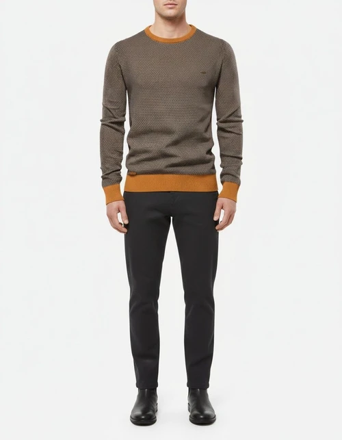 Men's High Elasticity Crew Neck Long Sleeve Pullover Base Layer Top for Autumn and Winter