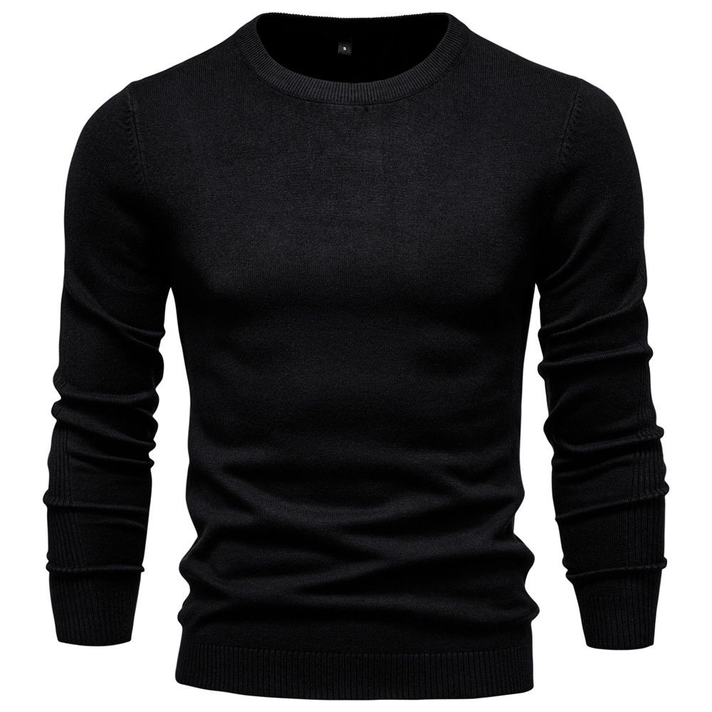 Thickened Crew Neck Slim Fit Winter Sweater for Menswear