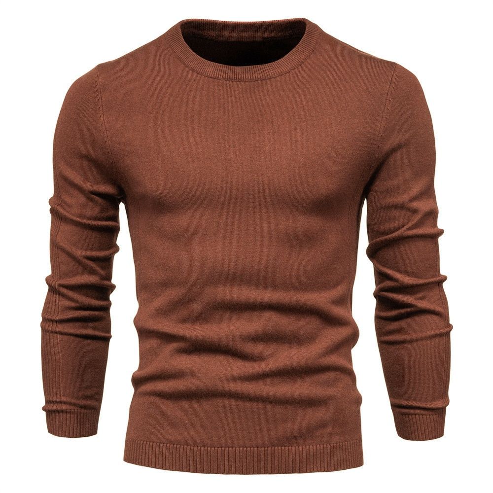 Thickened Crew Neck Slim Fit Winter Sweater for Menswear