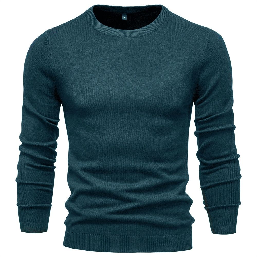 Thickened Crew Neck Slim Fit Winter Sweater for Menswear