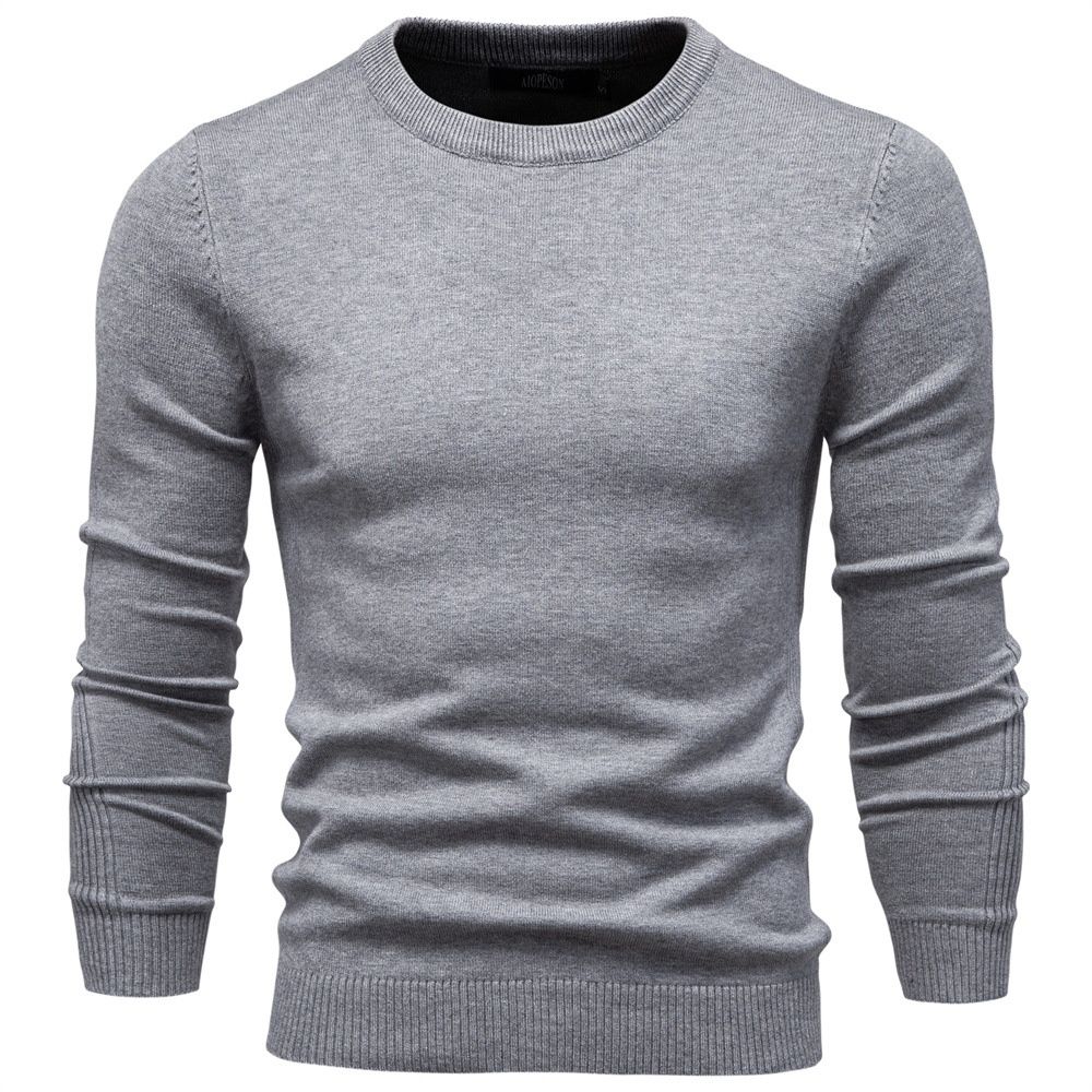 Thickened Crew Neck Slim Fit Winter Sweater for Menswear