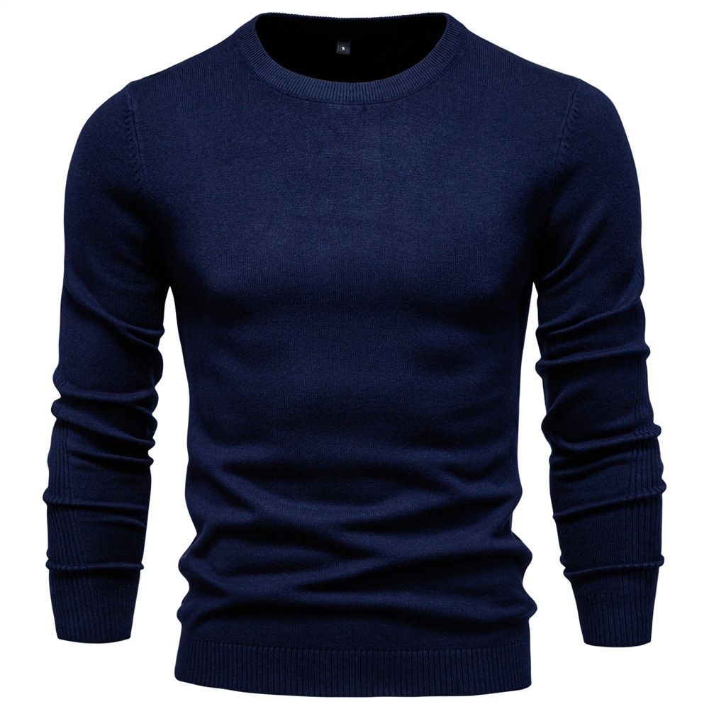 Thickened Crew Neck Slim Fit Winter Sweater for Menswear
