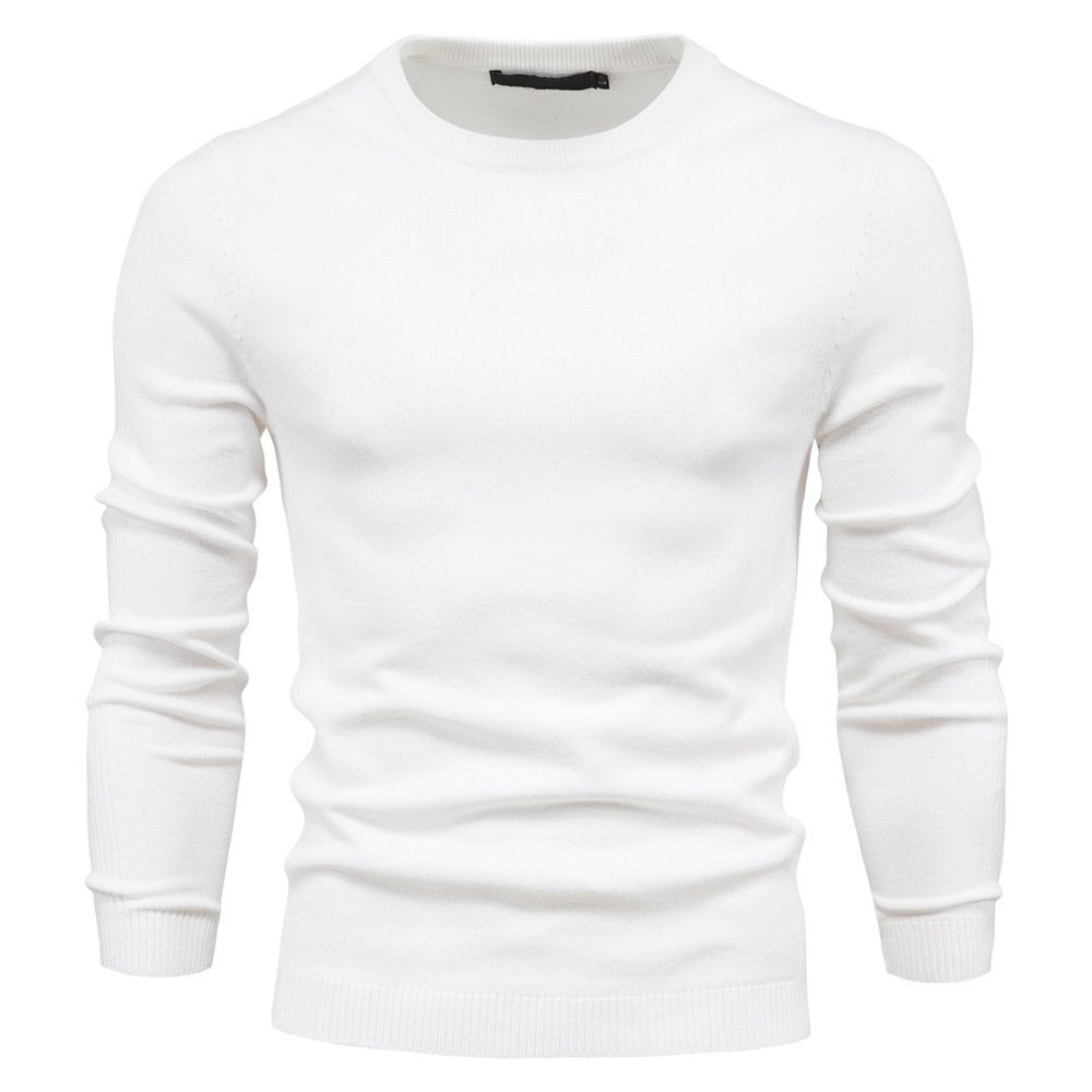 Thickened Crew Neck Slim Fit Winter Sweater for Menswear