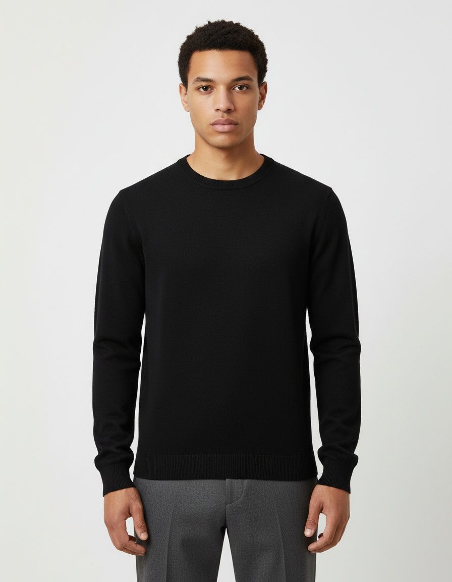 Thickened Crew Neck Slim Fit Winter Sweater for Menswear