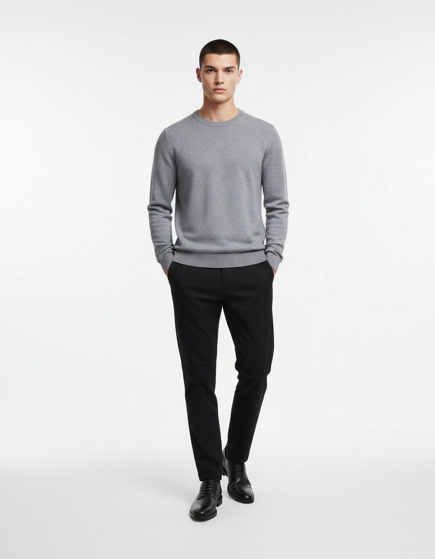 Thickened Crew Neck Slim Fit Winter Sweater for Menswear