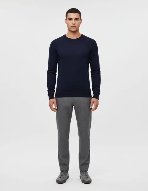 Thickened Crew Neck Slim Fit Winter Sweater for Menswear