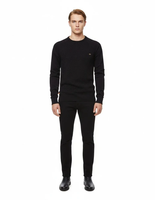 Raglan Sleeve Pullover Men's Sweater for Autumn and Winter Casual Wear