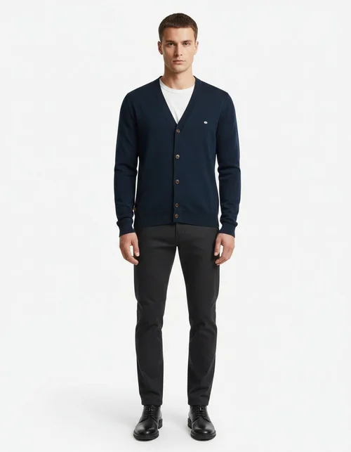 Men's Solid Color Knitted Business Casual Winter Cardigan