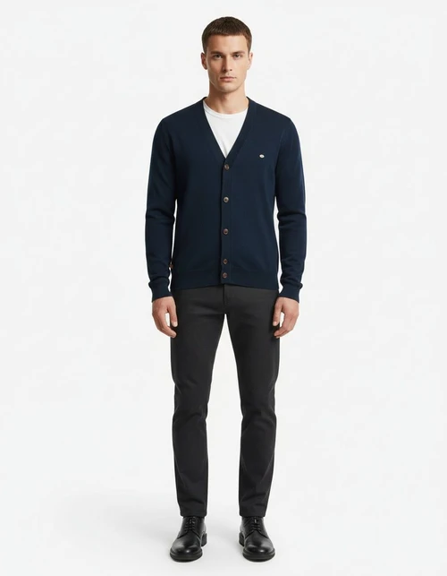 Men's Solid Color Knitted Business Casual Winter Cardigan