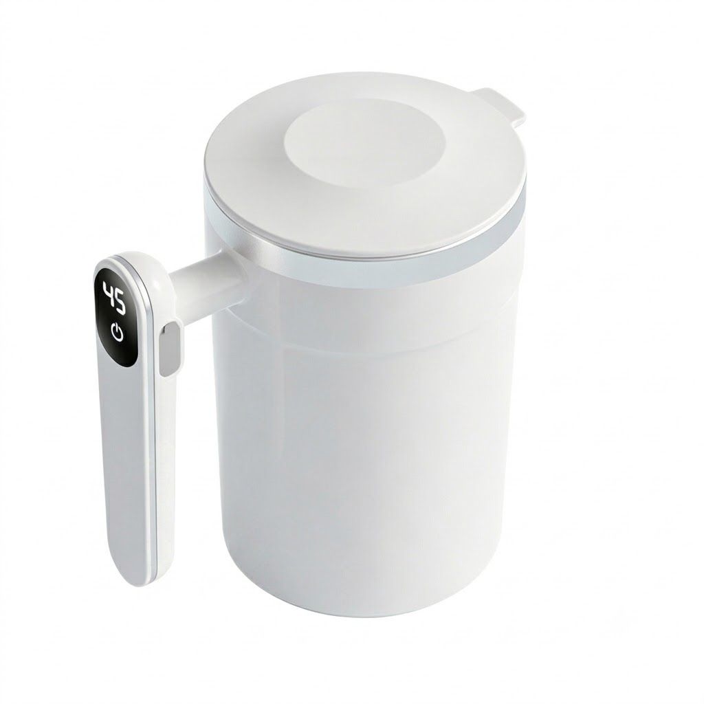 400ml Smart Self-Stirring Coffee Mug with Clear Temperature Display, Magnetic Rotor Auto Mixing Cup, 304 Stainless Steel, 300mAh USB-C Rechargeable