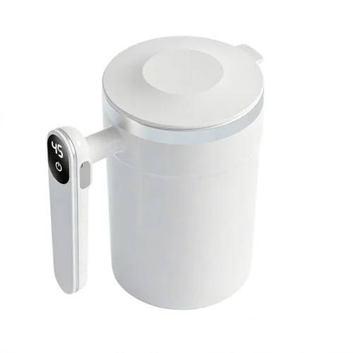 400ml Smart Self-Stirring Coffee Mug with Clear Temperature Display, Magnetic Rotor Auto Mixing Cup, 304 Stainless Steel, 300mAh USB-C Rechargeable