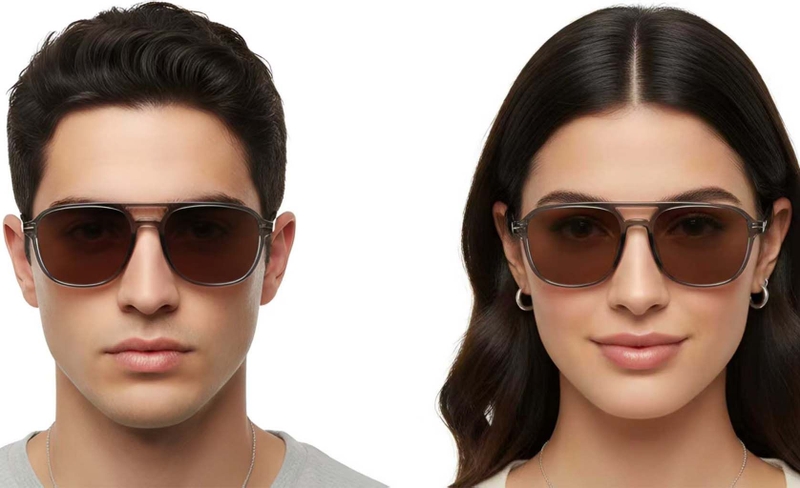 Gafas de sol de plástico gris aviador #BS2503-0293