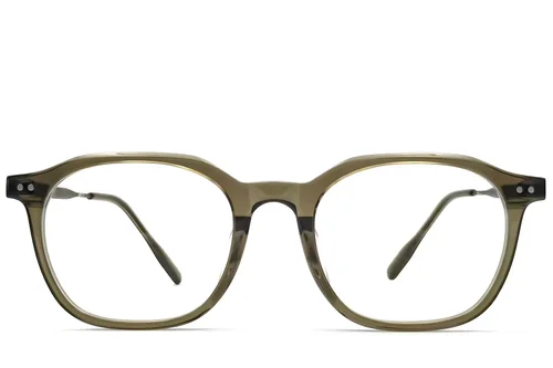 Lunettes rectangulaires en titane vert #BS1913-0551