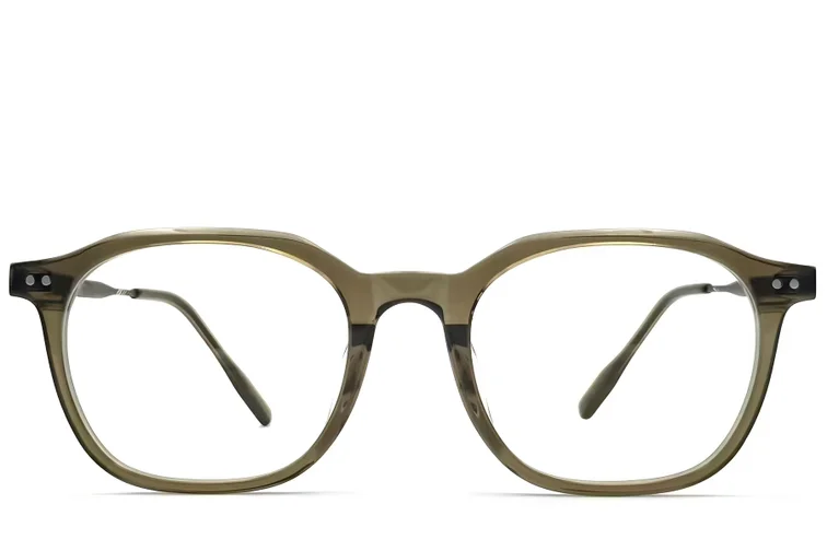 Gafas rectangulares de titanio verde #BS1913-0551