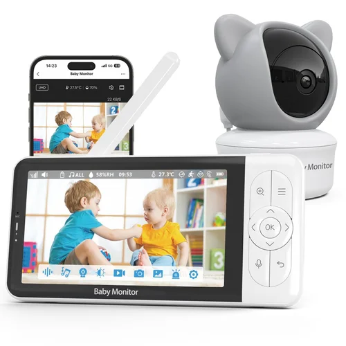 5'' HD Video Baby Monitor with 3000mAh Battery - Two-Way Talk #19250002