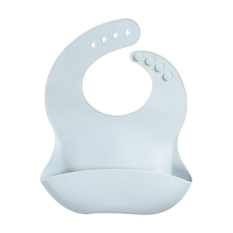 Waterproof Silicone Baby Bib with Food Catcher Pocket