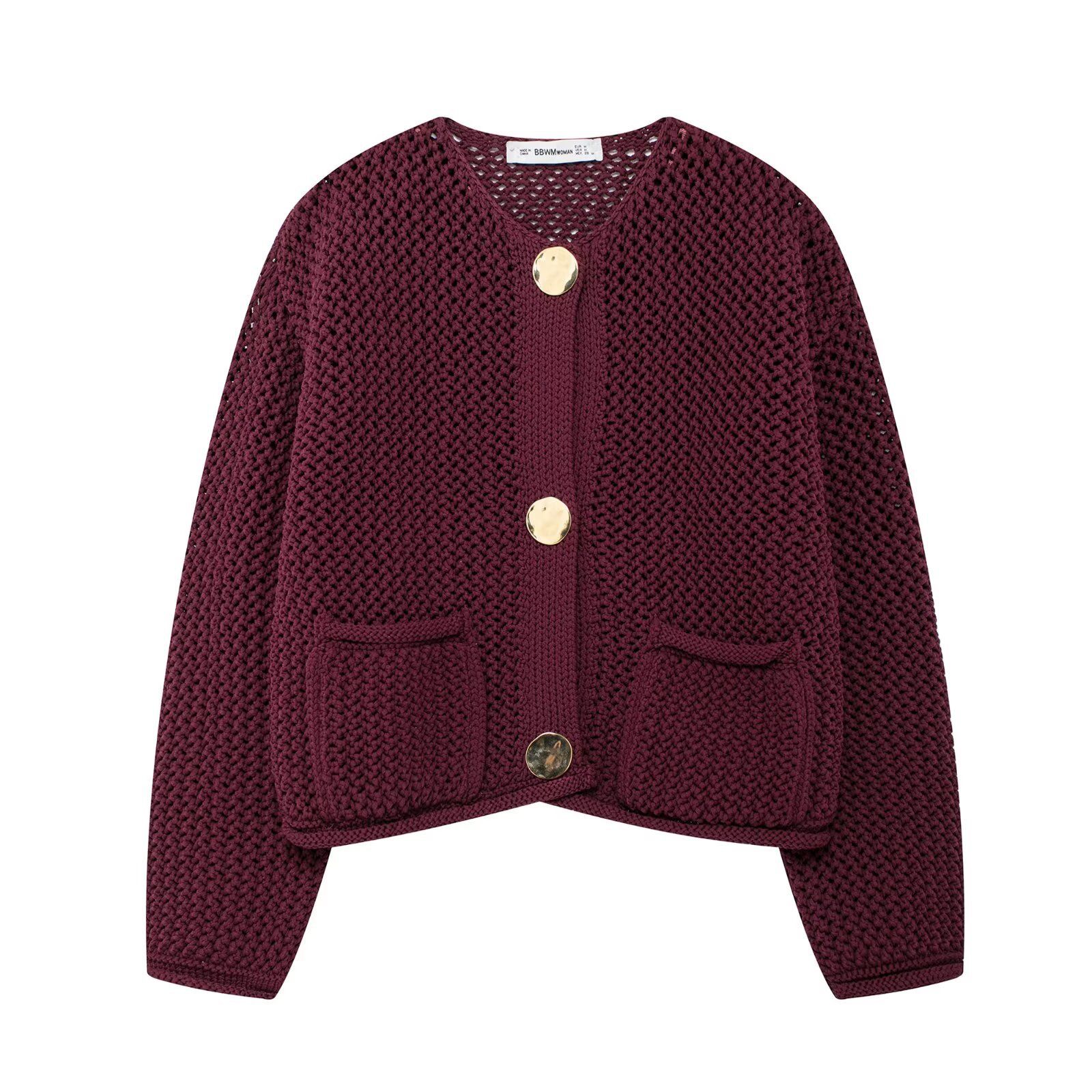 Cardigan a maglia grossa - Capospalla di tendenza in stile europeo KUN-00145