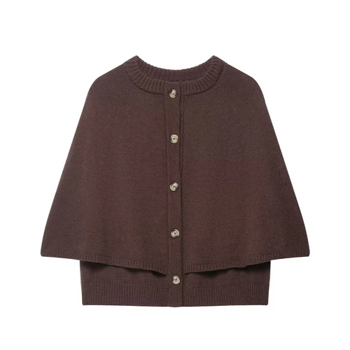 Knitted Wool Shawl Cardigan - European Style KUN-00028