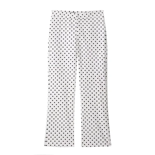 Ausgestellte Cropped-Hose - Polka Dot High Waist KUN-00015