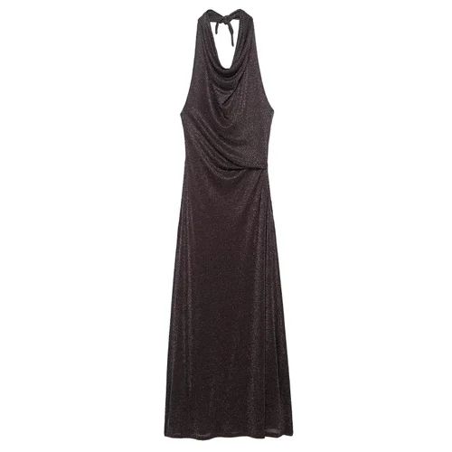 Abito midi da donna senza schienale con fili metallici KUN-00209