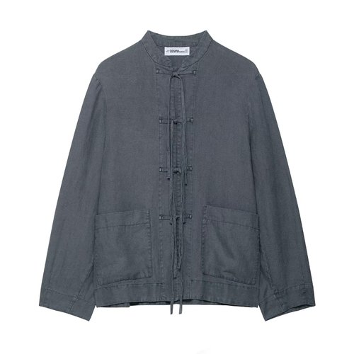 Linen Blazer and Pleated Pants Set - European Style KUN-00160