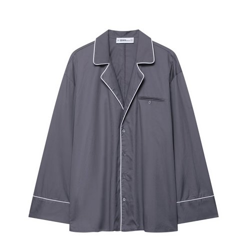 Conjunto de camisa y pantalón corto de popelina - Detalle de ribete KUN-00001