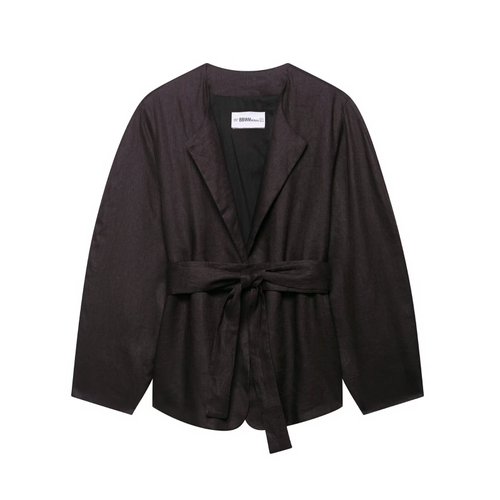 Leinenkimono-Set mit Ballonhose – Europäischer Stil KUN-00035