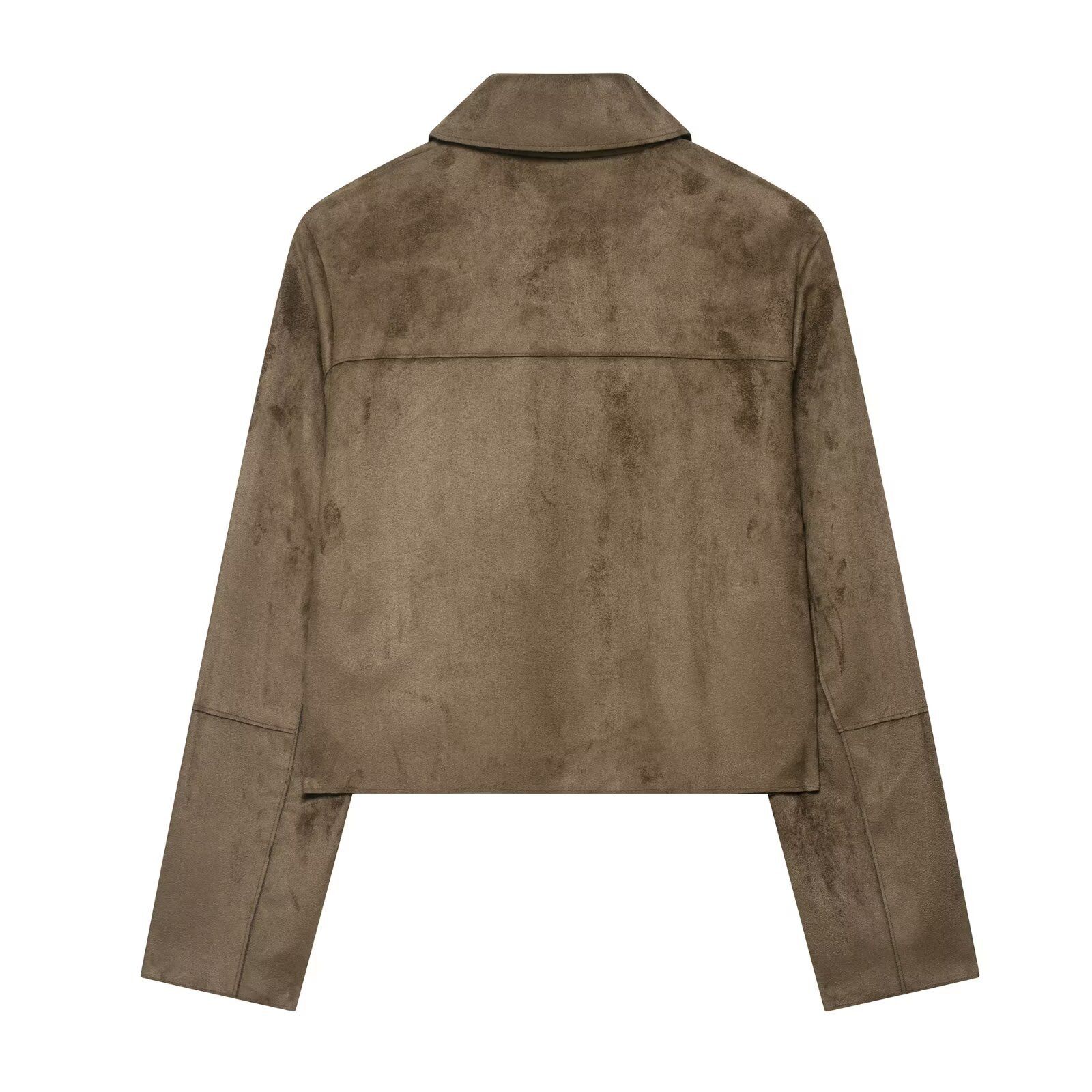 Giacca corta in finta pelle scamosciata - Capospalla da donna alla moda KUN-00002