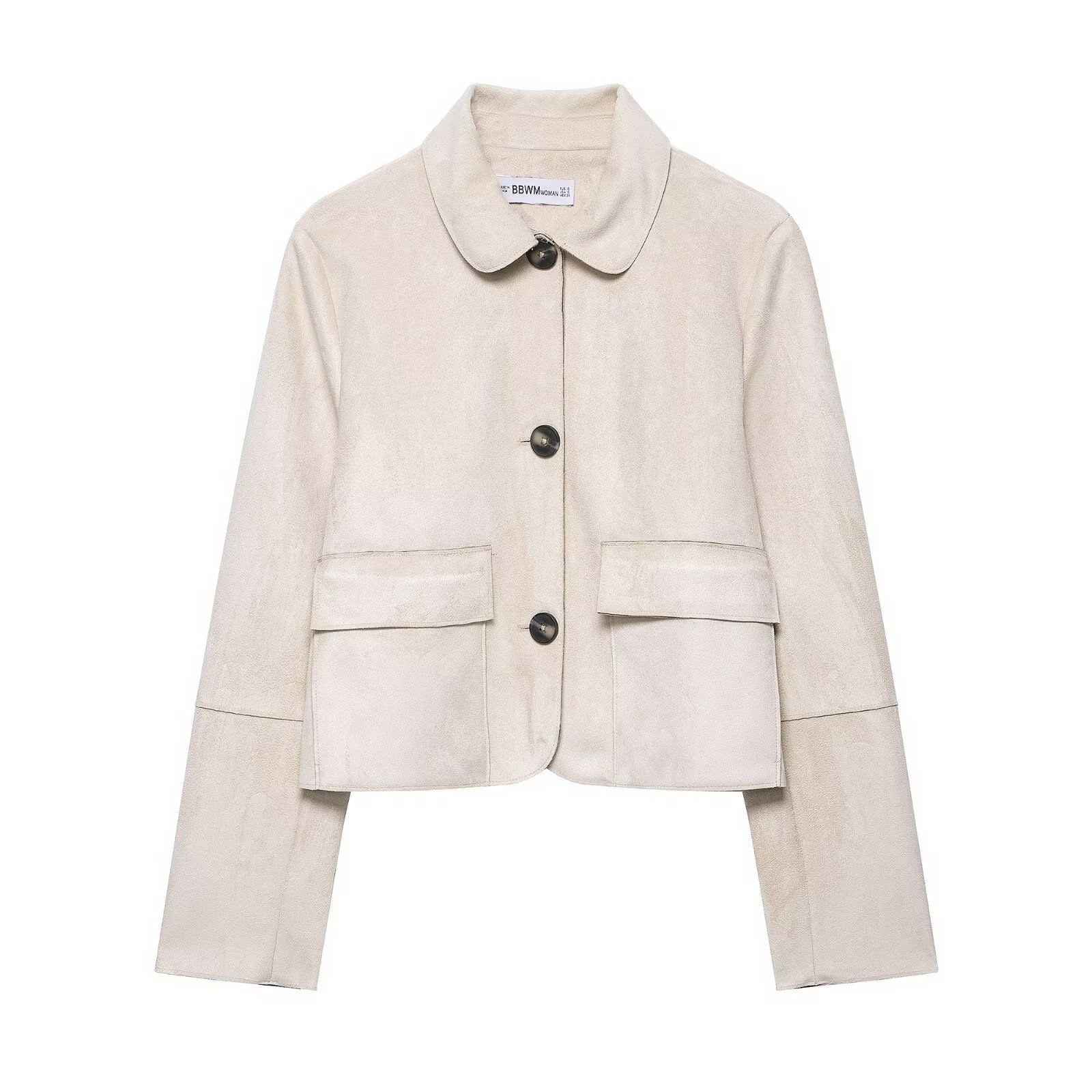 Giacca corta in finta pelle scamosciata - Capospalla da donna alla moda KUN-00002