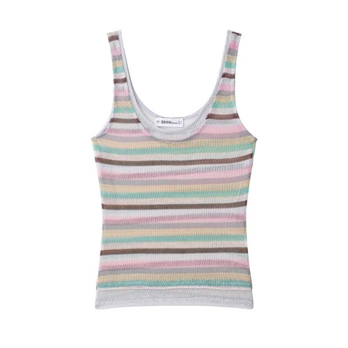 Striped Top and Dress Set - Metallic Accents KUN-00115