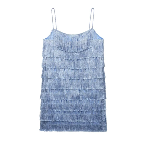 Women's Bohemian Tassel Mini Dress - Fashionable & Versatile KUN-00126