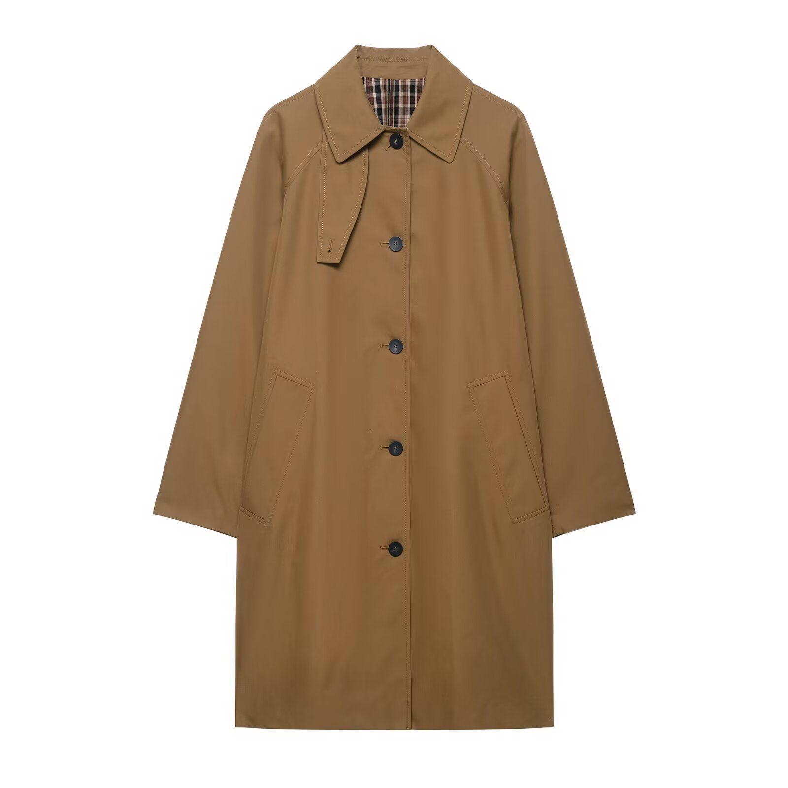 Trench Coat Women's Chic Casual Mid-Length Versatile KUN-00044