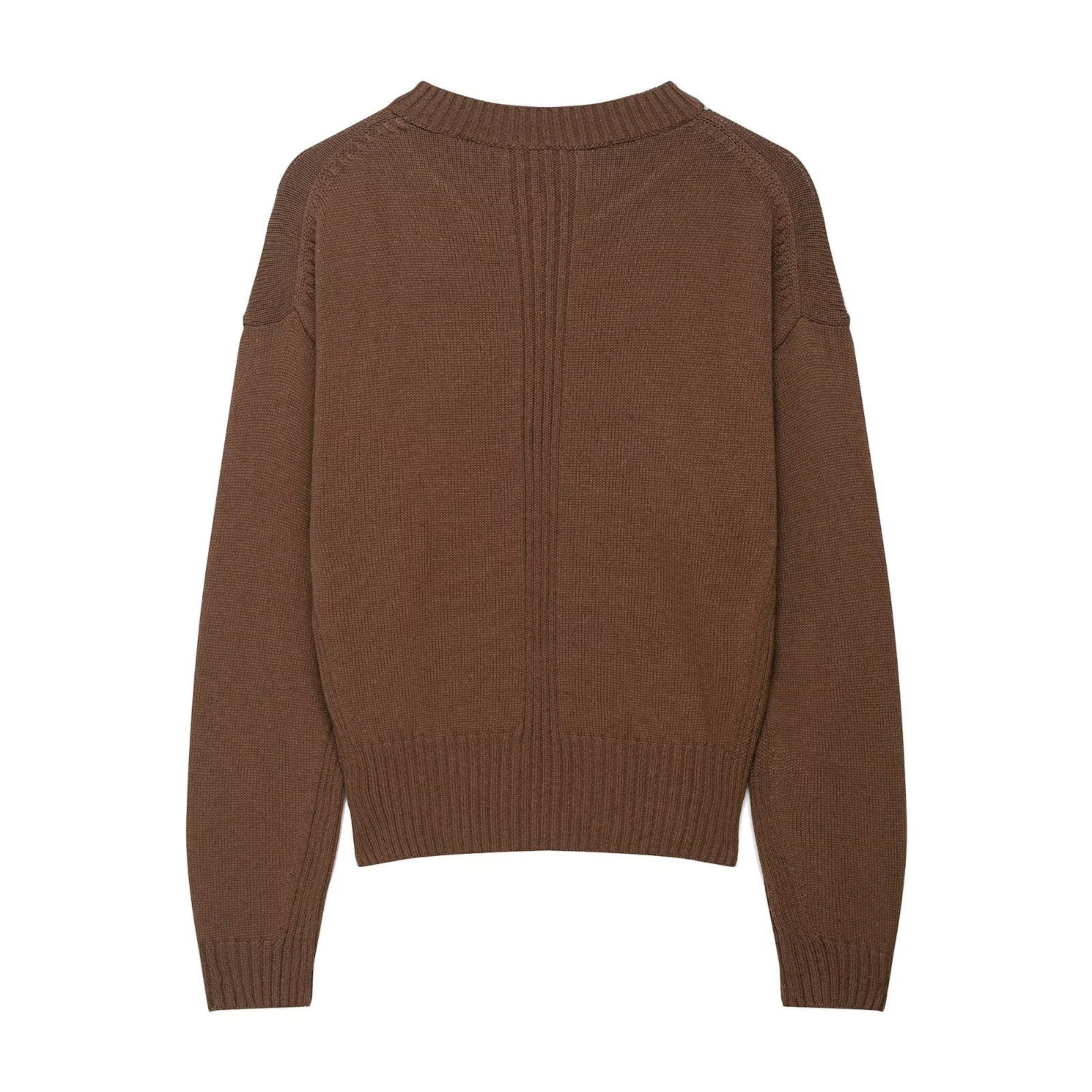 Knit Top V-Neck Stylish Sweater KUN-00052