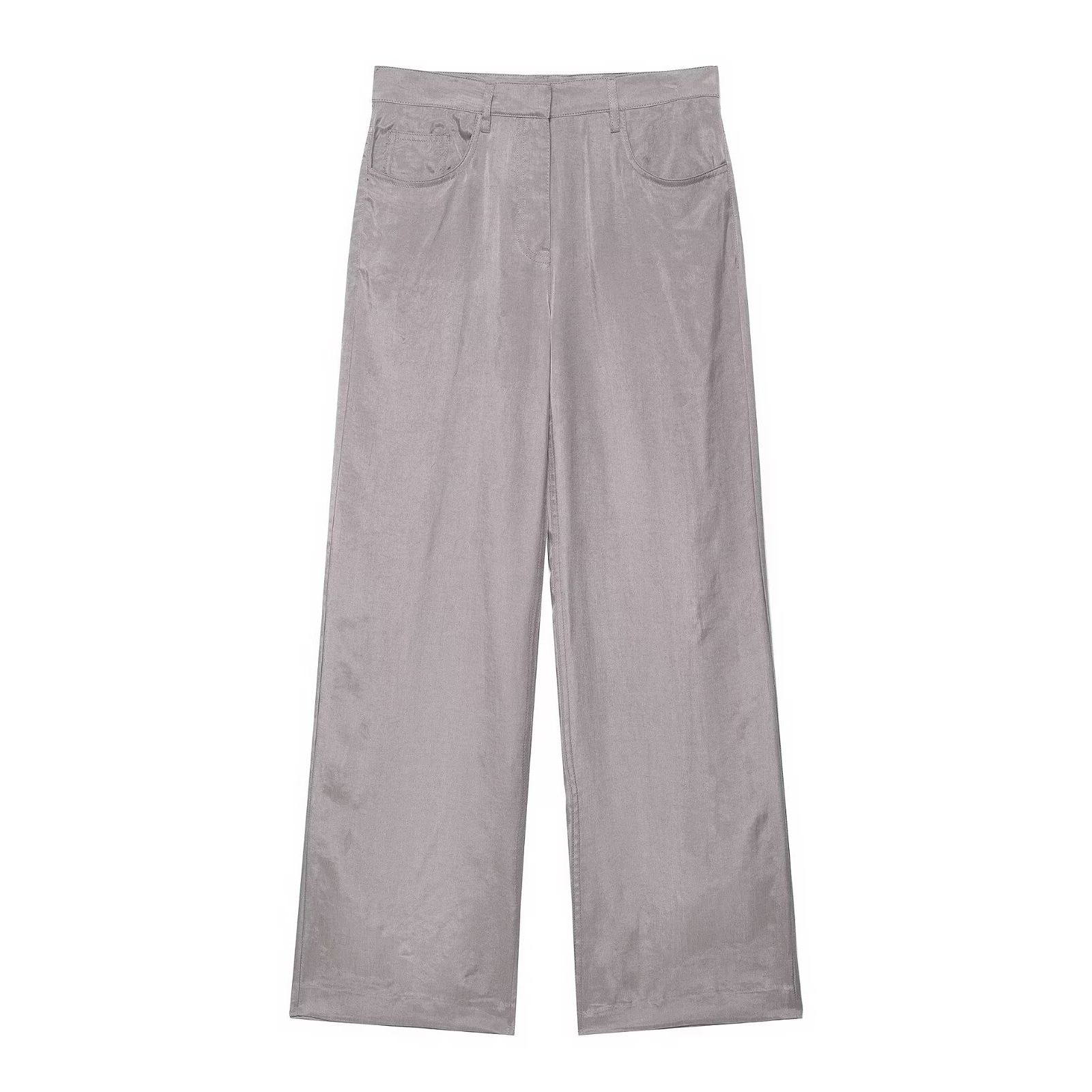 Satin Bomber Jacket & Wide Leg Pants Set KUN-00041