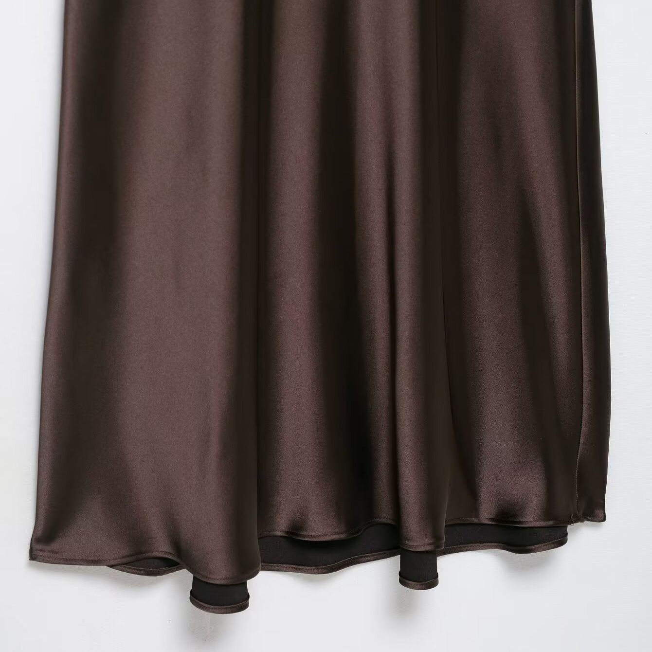 Satin Midi Dress - Ruched Elegant Versatile KUN-00112