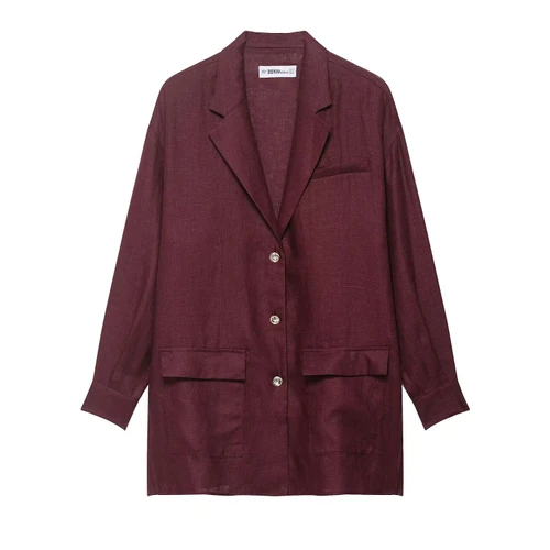 Blazer de lino y pantalón farol - Estilo europeo KUN-00095