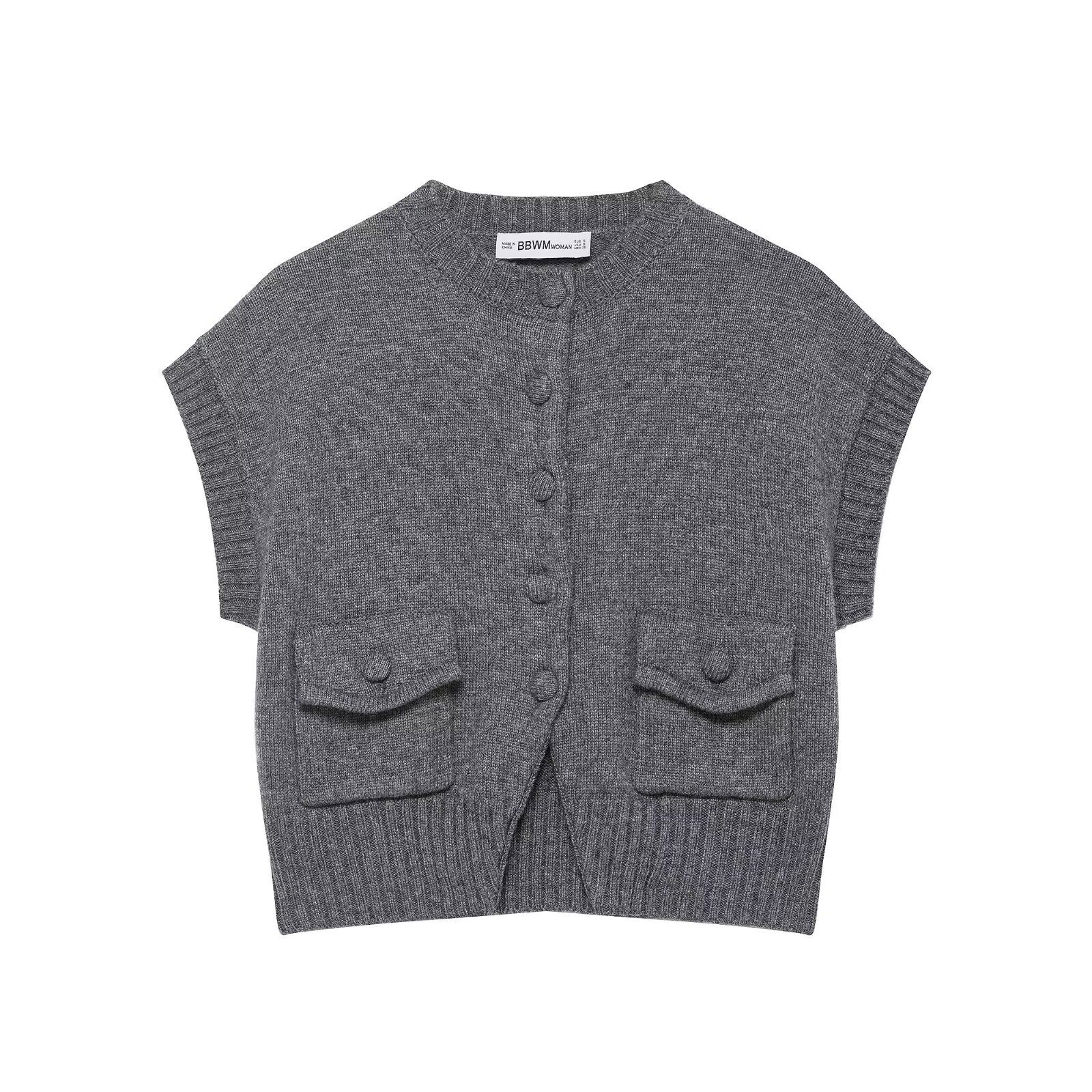 Knoopdetail van gebreid vest - Europese stijl KUN-00007