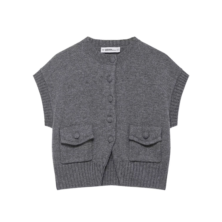 Knit Vest Button Detail - European Style KUN-00007