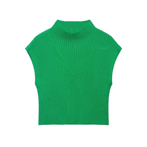 Camiseta de tirantes de punto acanalado - Elegante chaleco de estilo europeo KUN-00012