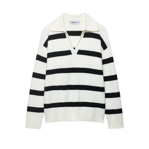 Suéter de punto a rayas - Suéter informal y elegante para mujer KUN-00020