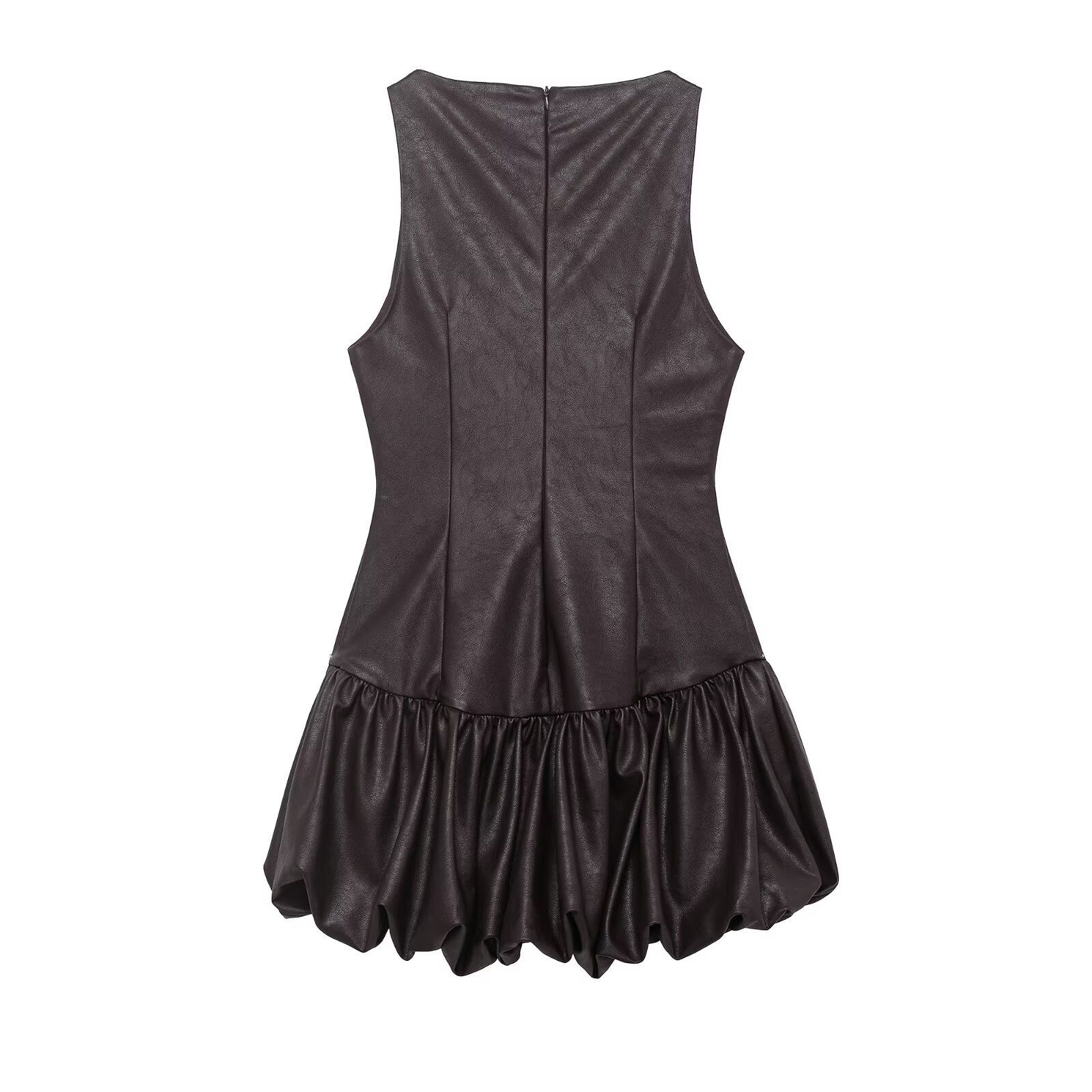 Jumpsuitjurk van imitatieleer - Europese stijl KUN-00029