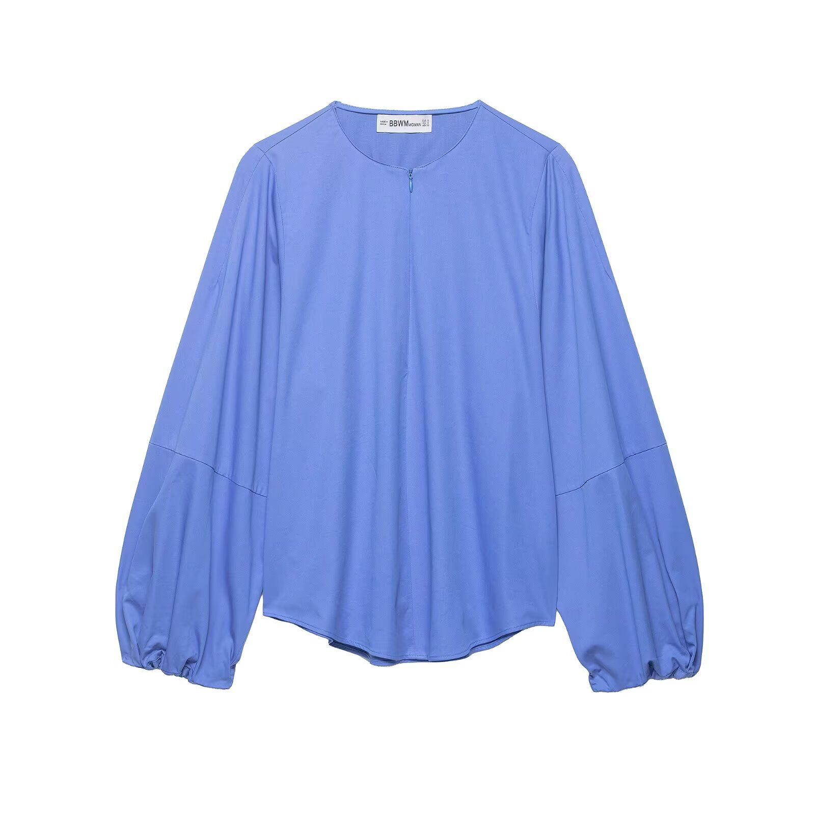 Poplin Balloon Sleeve Blouse - Chic European Style KUN-00046