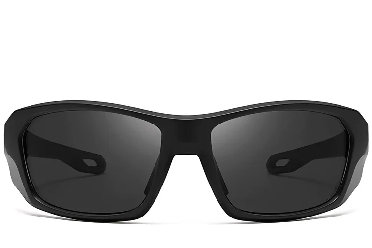 Gafas de sol rectangulares polarizadas TR90 negras #BS0205-0065