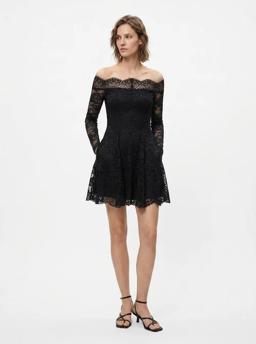 Women's Off-Shoulder Floral Lace Mini Dress
